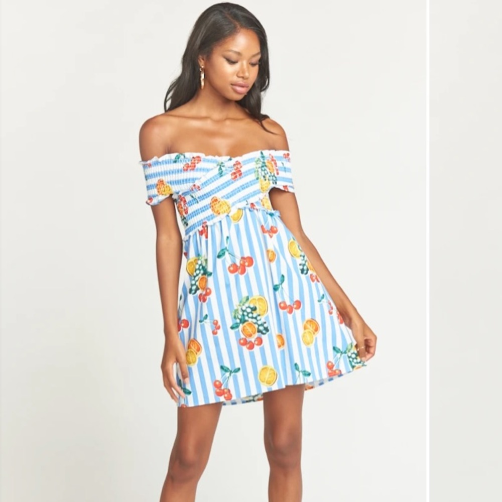 Smocked off shoulder mini dress from ShowmeyourMuMu